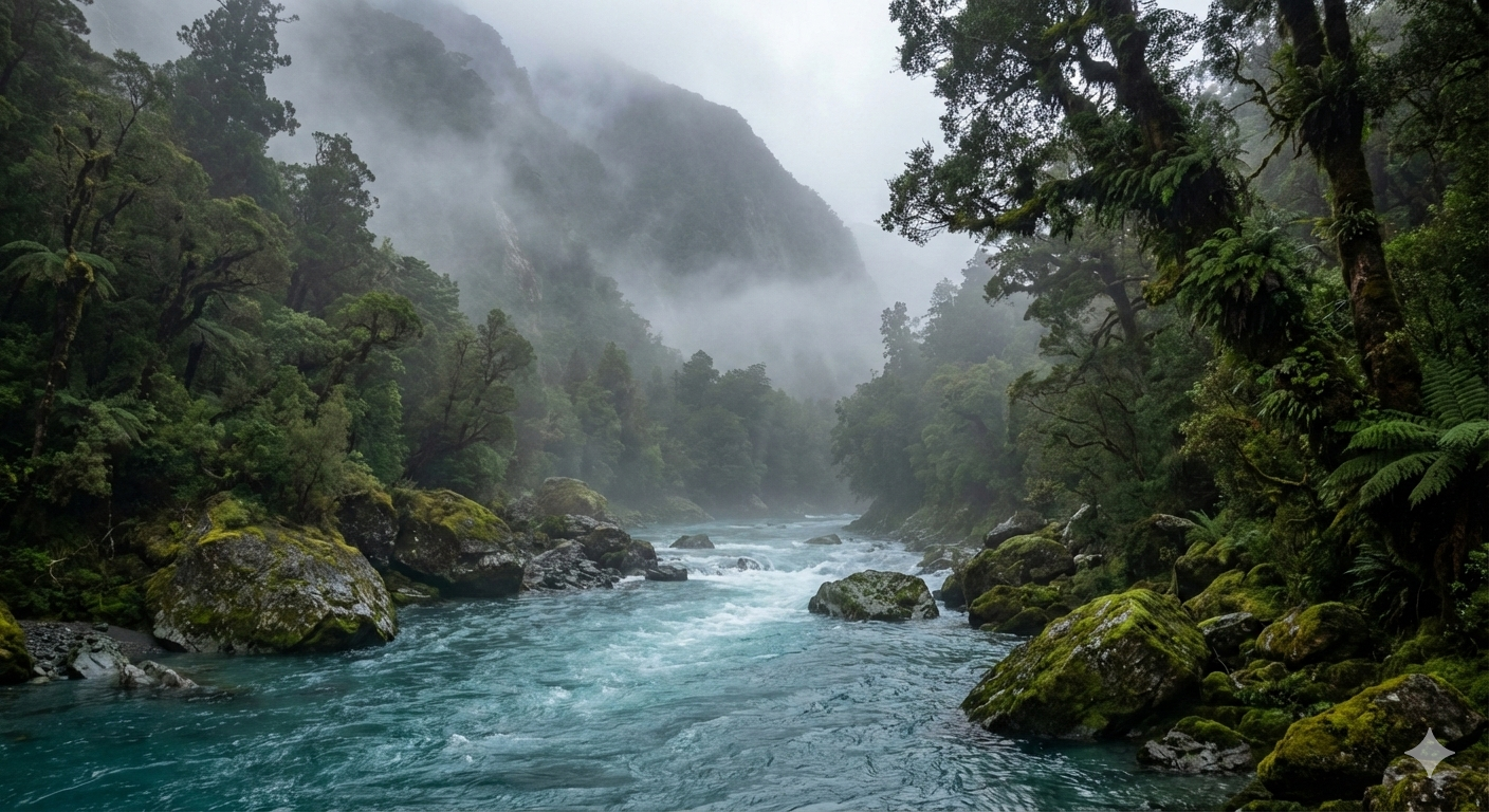 Calm misty lake placeholder